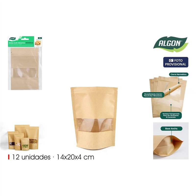 Image secondaire de Ensemble de sac alimentaire réutilisable Algon 14 x 20 x 4 cm 12 Pièces (18 Unités)