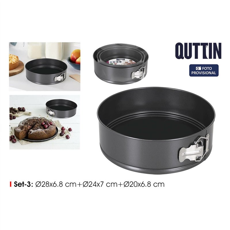 Image secondaire de Moule amovible Quttin Noir 24 x 7+28 x 6,8 cm 3 Pièces (6 Unités)