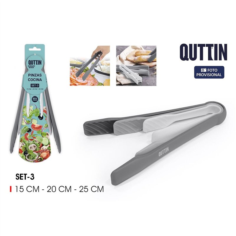 Image secondaire de Pinces de Cuisine Quttin 15 cm 25 cm 20 cm 3 Pièces (24 Unités)