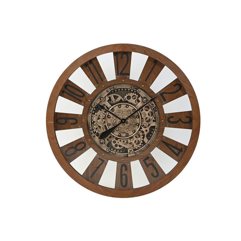 Horloge Murale Home ESPRIT Naturel Bois Métal 80 x 9,5 x 80 cm