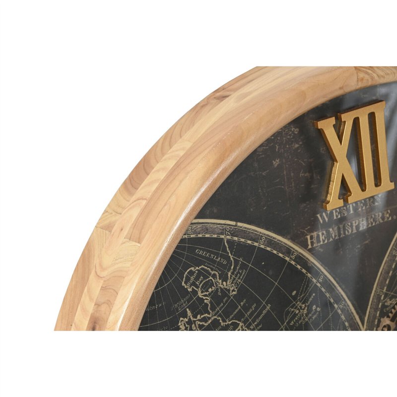 Image secondaire de Horloge Murale Home ESPRIT Noir Doré Verre Fer Vintage 62 x 8,5 x 62 cm