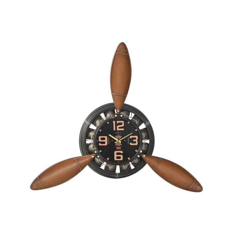 Horloge Murale Home ESPRIT Marron Noir Métal Hélices Vintage 118 x 24 x 134 cm