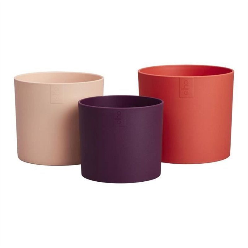 Image secondaire de Pot de fleur - Elho - Lex Pott - Set 14 - Rouge Rose Violet - L 14 x B 13.8 x H 12 cm - Intérieur - 100% recyclé