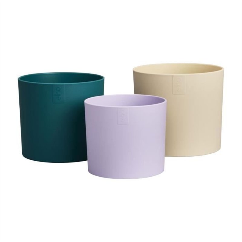 Image secondaire de Pot de fleur - Elho - Lex Pott - Set 14 - Blanc Vert Violet - L 14 x B 13.8 x H 12 cm - Intérieur - 100% recyclé