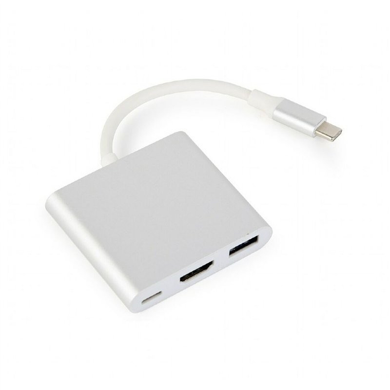 Hub USB-C 3 Ports GEMBIRD A-CM-HDMIF-02-SV Argenté