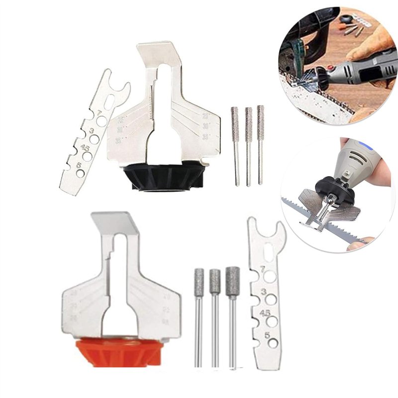 Scie Chaînes Outil Affûtage Kit D'affûtage Tronçonneuse Rotatif Kit Accessoire Chaîne Scie Tronçonneuse Affûtage Fixation Outil 