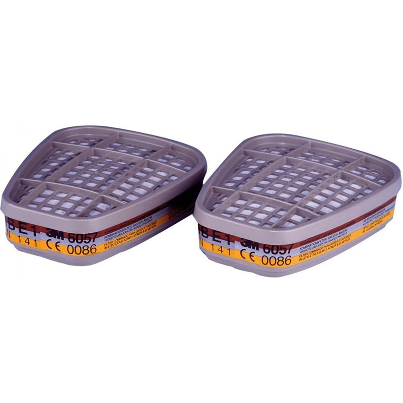 3M 6057 Abe1 Lot de 2 filtres de gaz acides et vapeurs organiques