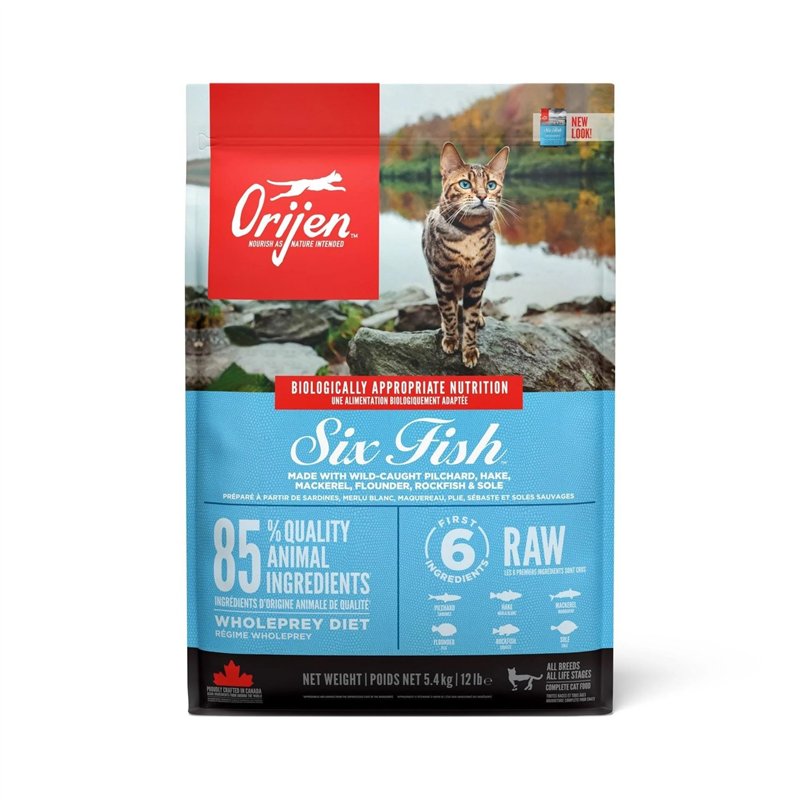 Orijen Six Fish Croquette pour Chat 5,4 kg Adulte Poisson