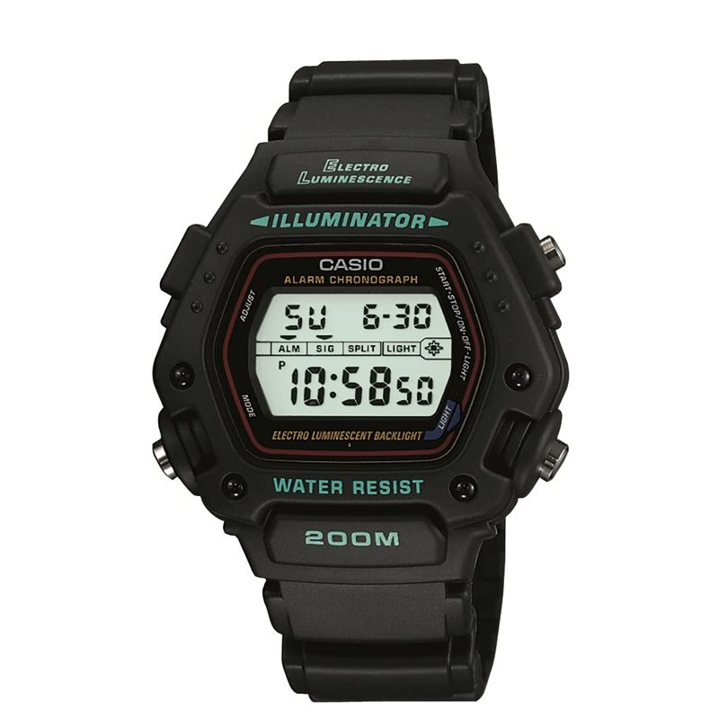 Casio Montre de Sport Classique DW290-1V pour Homme, Noire, DW-290-1V, Noir, DW-290-1V