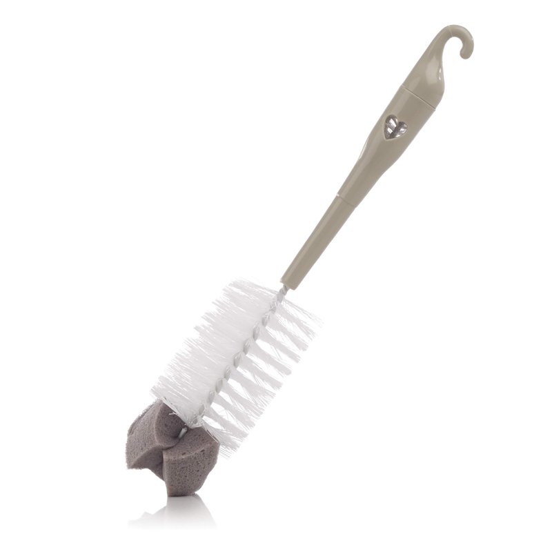 Jané Goupillon brosse avec éponge double usage, pour hygiène des biberons, petites bouteilles et tétines