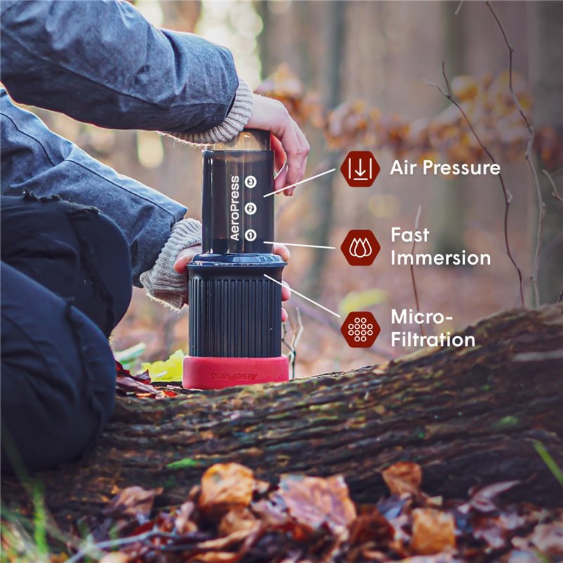 Image secondaire de AeroPress Go Kit de Voyage – Cafetière combinant cafetière à piston, filtre manuel et espresso – Café corsé sans amertume – Mach