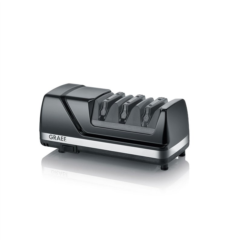 GRAEF CX125 – Aiguiseur électrique 3 phases, angle 15°, revêtement diamanté, pour couteaux de cuisine, chasse, pro et à lame cra