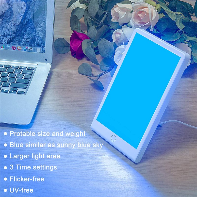 Image secondaire de SMY Lampe à énergie bleue triste lumière bleue, lampe de thérapie luminothérapie et lumière LED bleue réglable, tablette One Tou