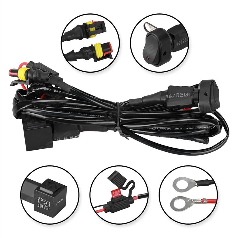 Image secondaire de SUPAREE Câblage avec Commutateur pour Lampe de Brouillard LED 80W 12–24V CC DRL pour Moto R1200GS