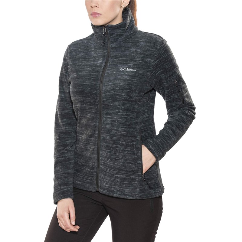 Columbia Fast Trek Printed, Veste pour Femme -noir (Imprimé Noir Spacedye) - L