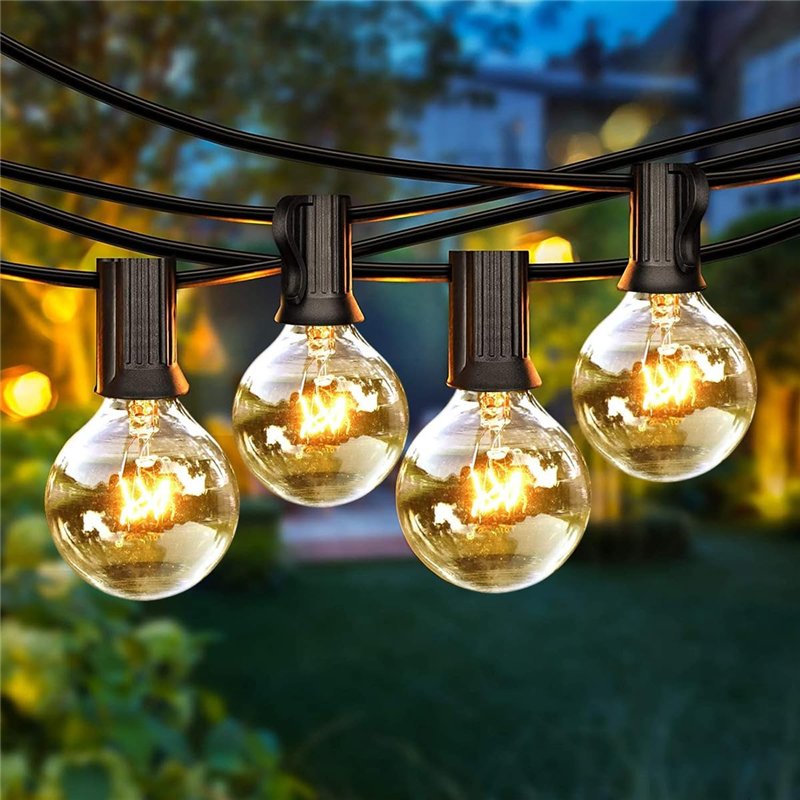 Guirlande Lumineuse Intérieure et Extérieure, 8M Guirlande Guinguette Raccordable avec 25 Ampoules + 3 Ampoules de Rechange pour