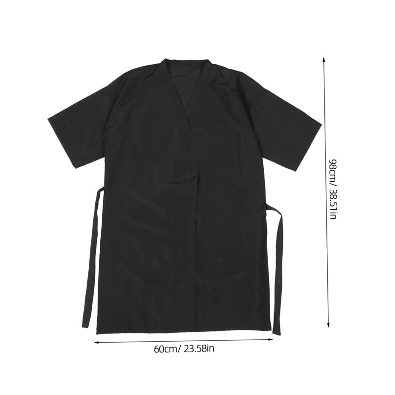 Image secondaire de Frcolor - Robe de client, vêtement de coiffeur, style kimono, noir