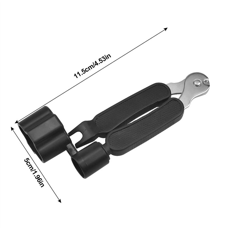 Image secondaire de Enrouleurs de Corde pour Guitare 3 en 1 Outil de Guitare, Pince Coupante, Coupe-Corde et Extracteur e Broches de Pont, Manivelle