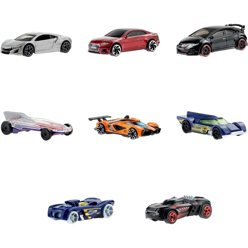 Image secondaire de Hot Wheels Assortiment 10 Voitures Cadeaux à l’échelle 1/64 dans Un Emballage Individuel avec Autocollants dorés, à Collectionner