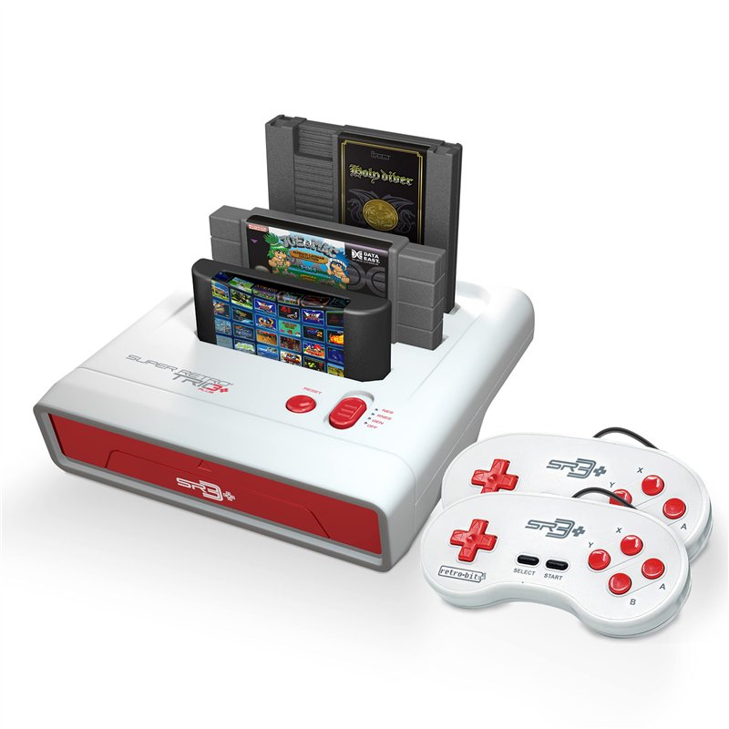 Retro-Bit Super Retro Trio HD Plus 720P 3 in 1 Console System - HDMI Port - for Original NES/SNES, Super Nintendo and Sega Genes