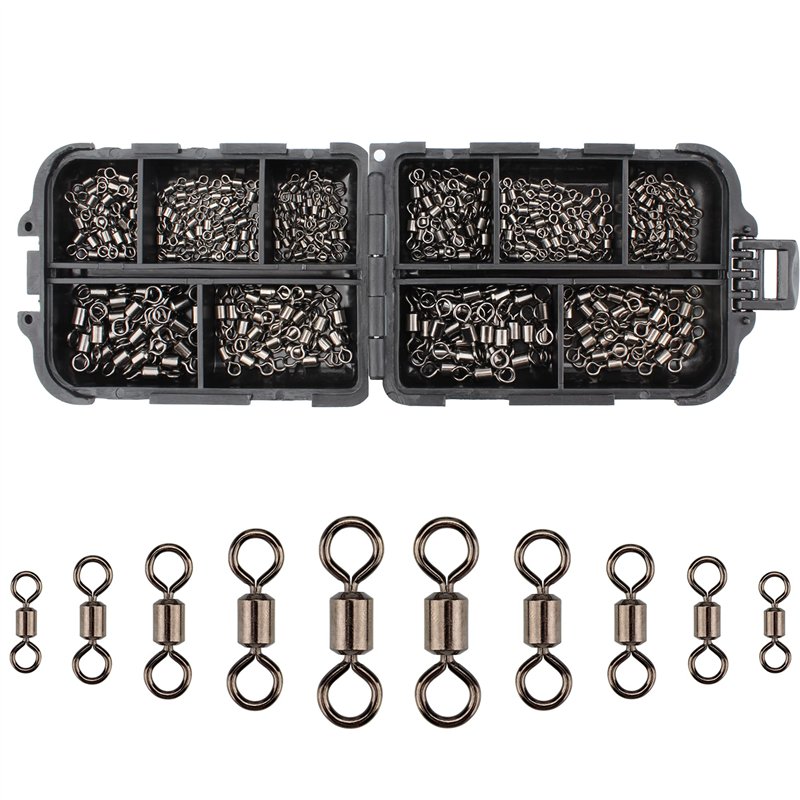Image secondaire de OKVGO Lot de 300 émerillons à roulement à Billes en Acier Inoxydable Haute résistance avec boîte de Rangement pour pêche à la Carpe
