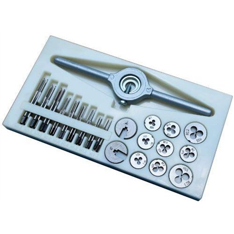 Image secondaire de Vzer Lot de 31 mini tarauds et filières en acier rapide M1 M1.1 M1.2 M1.4 M1.6 M1.8 M2 M2.2 M2.5