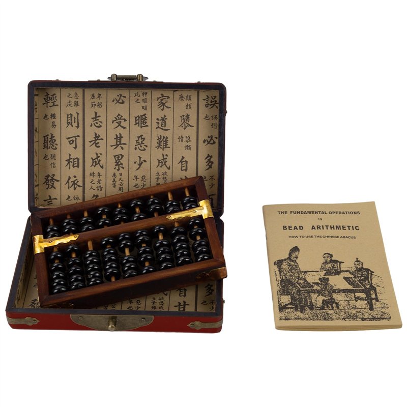 Larcele Traitement de Vieillissement Vintage Perle en Bois Arithmétique Laque Abacus Fournitures Scolaires pour les étudiant,9 C