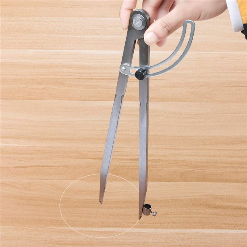 Image secondaire de SUSSURRO 250mm Compas en Acier au Carbone Professionnel Compass Pencil Grande Diviseur d'ailes en Cuir Outil Rotatif Séparateur