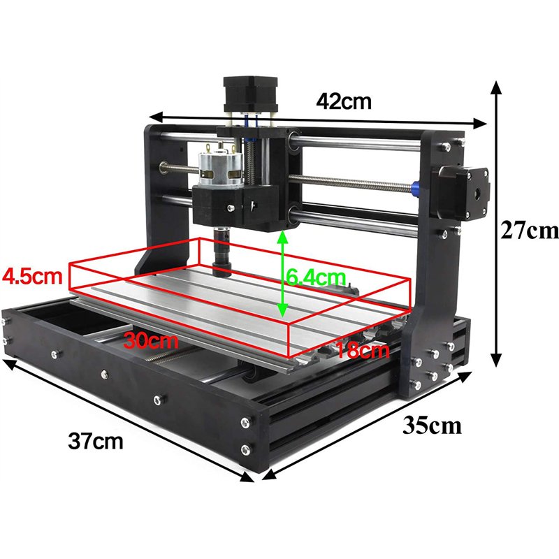 Image secondaire de RATTMMOTOR CNC 3018 Pro Max Machine à graver 3 axes GRBL Control ER11 3018 Pro-M Fraiseuse pour bois PVC PCB Gravure DIY