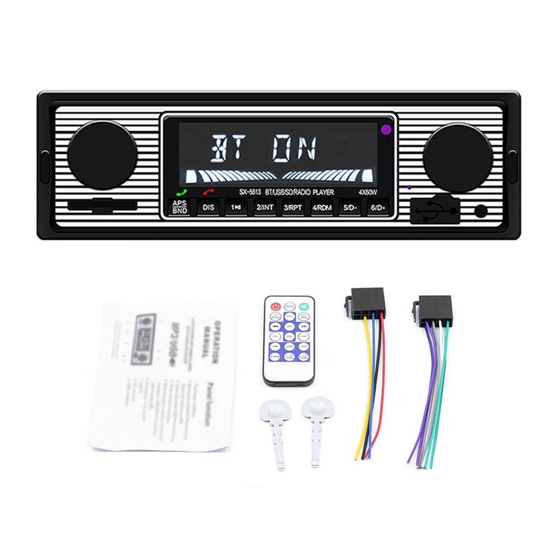 BOOMBOOST Stéréo de Voiture avec Bluetooth, autoradio avec Port USB/SD/AUX, Radio FM pour autoradio, Lecteur MP3 numérique, Appe