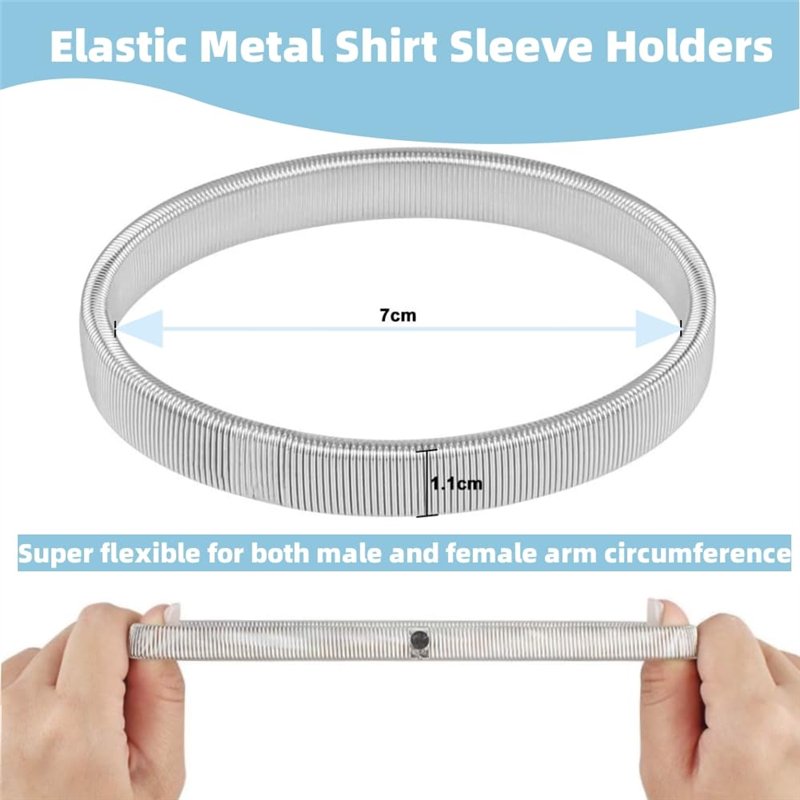 Image secondaire de LYTIVAGEN 3 Paires Brassards de Chemise Soutiens de Brassards Élastiques et Antidérapants en Métal pour Protèger Vêtements（Noirs