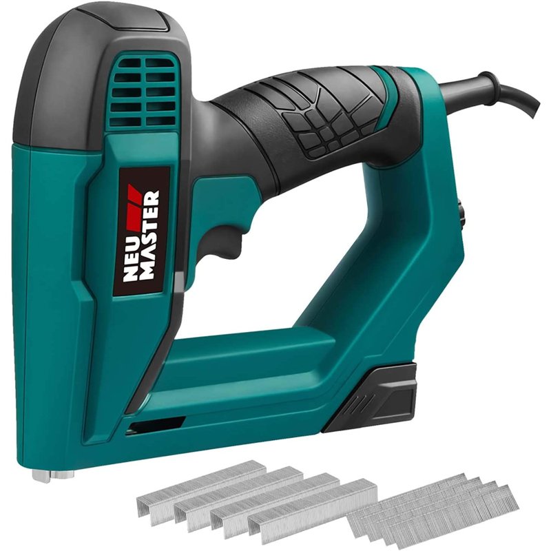 NEU MASTER Agrafeuse Électrique, Cloueur Electrique NTC0060 pour les Projets de Bricolage en Ameublement, Menuiserie et Travail 