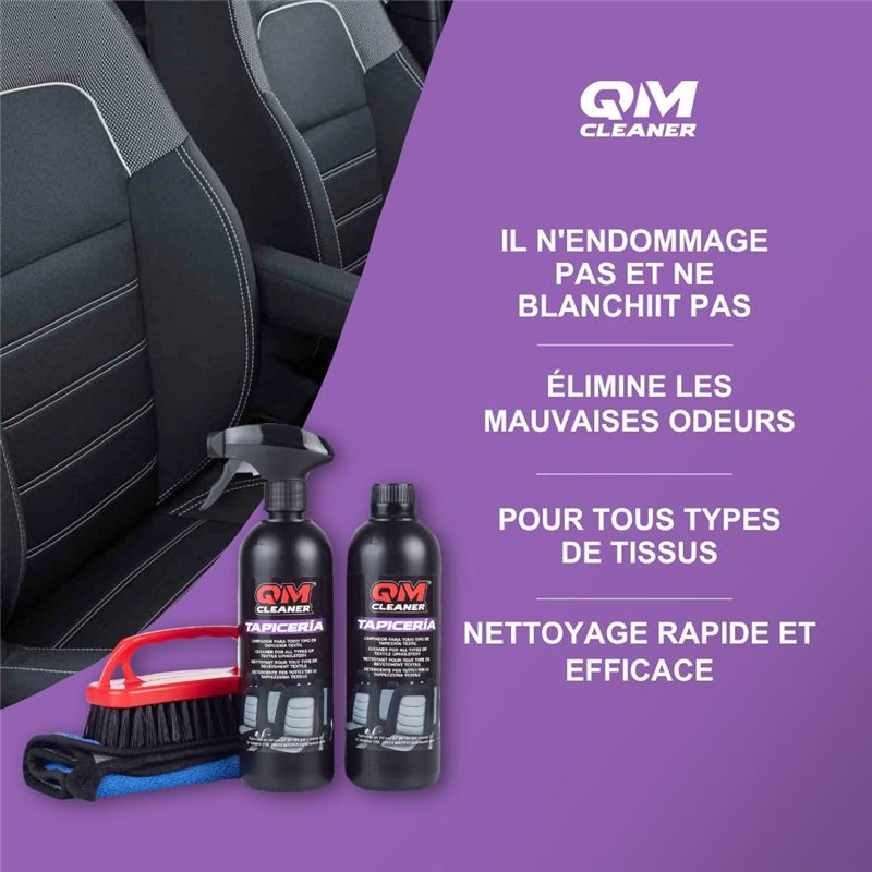 Image secondaire de QM Cleaner kit de Nettoyage de Tapisserie pour Tout Type de Tissus Rapide et Efficace – Comprend 2 QM Tapicería 1 Microfibre et