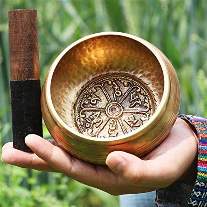 Image secondaire de Zenamaste • Bol Tibétain Chantant Méditation Fait à la main à Bhaktapur (Népal) - 450gr ⌀11,5cm - Coffret Zen - Papier népalais