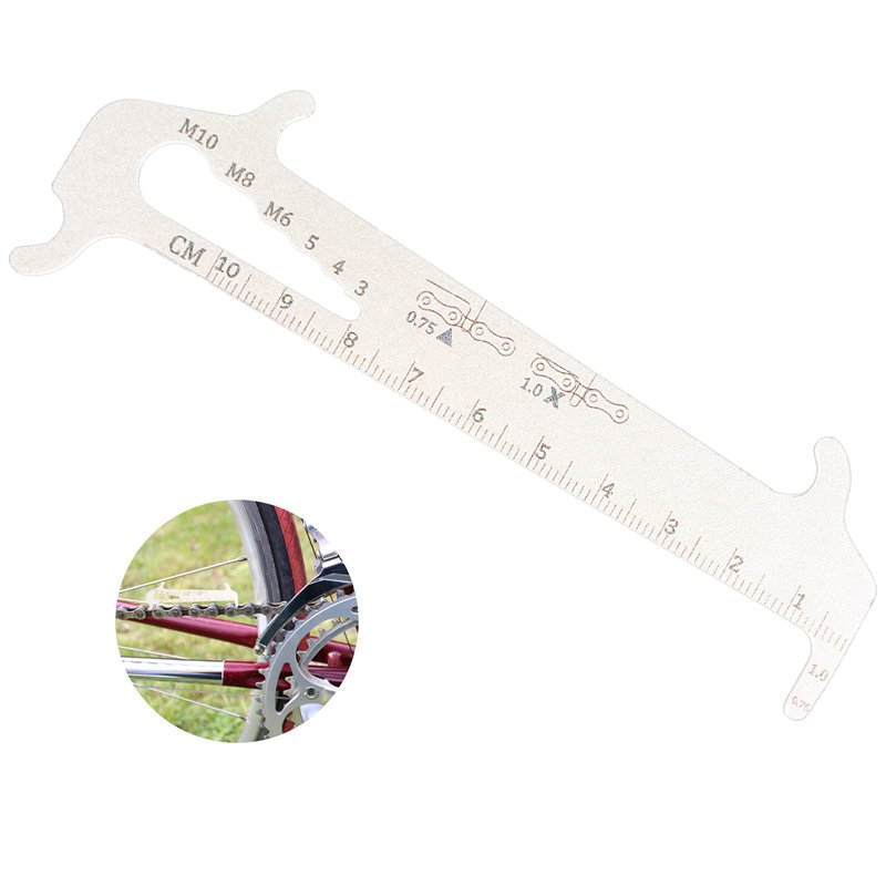 ShiSheng Jauge de Chaîne de Vélo 1 Pcs Testeur d'usure de Chaîne de Vélo en Acier Inoxydable Indicateur de Chaîne de Vélo Règle 