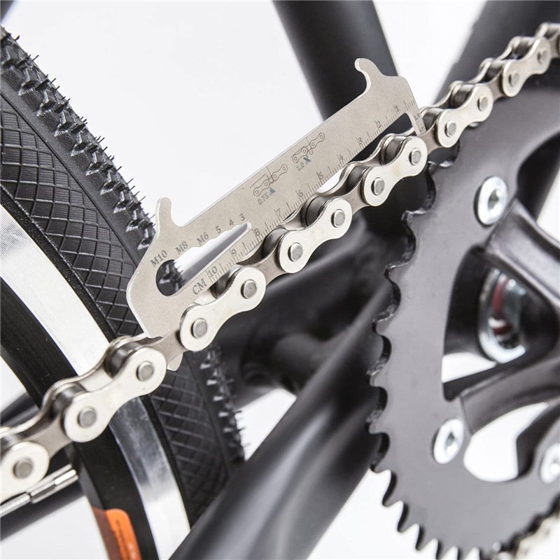 Image secondaire de ShiSheng Jauge de Chaîne de Vélo 1 Pcs Testeur d'usure de Chaîne de Vélo en Acier Inoxydable Indicateur de Chaîne de Vélo Règle 