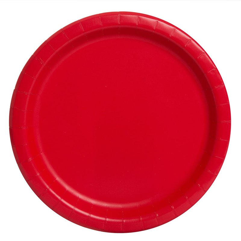 Unique Party- Assiettes en Carton Écologiques-18 cm-Couleur Rouge-Paquet de 20, 31454EU, Rose