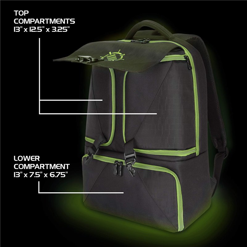 Image secondaire de ENHANCE Sac À Dos De Jeu pour Console Compatible avec Xbox Series X, Xbox Series S - Compartiments De Rangement pour Contrôleurs