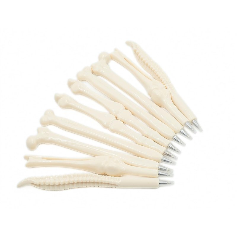 Lot de 10 stylos à bille à encre noire 0,7 mm en forme d’os humains Alohha