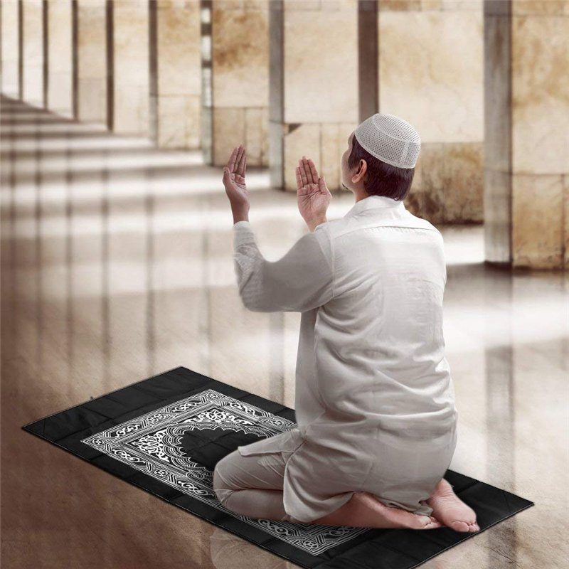 Image secondaire de Tapis de Priere de Poche, Hitopin Tapis de Prière Islamique de Voyage, avec Boussole et Sac de Transport, en Polyester Etanche 6