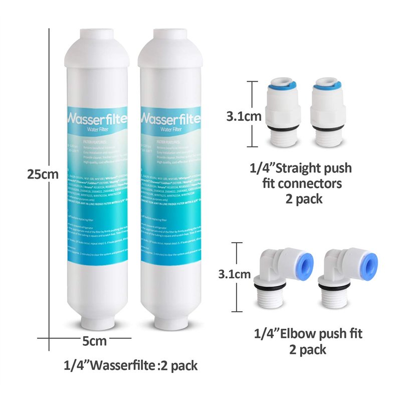 Image secondaire de ilauke 2 X Remplacement de Filtre à Eau de Réfrigérateur,Filtre à Eau pour Réfrigérateur avec 4 Pcs Accessoires De Filtre à Eau