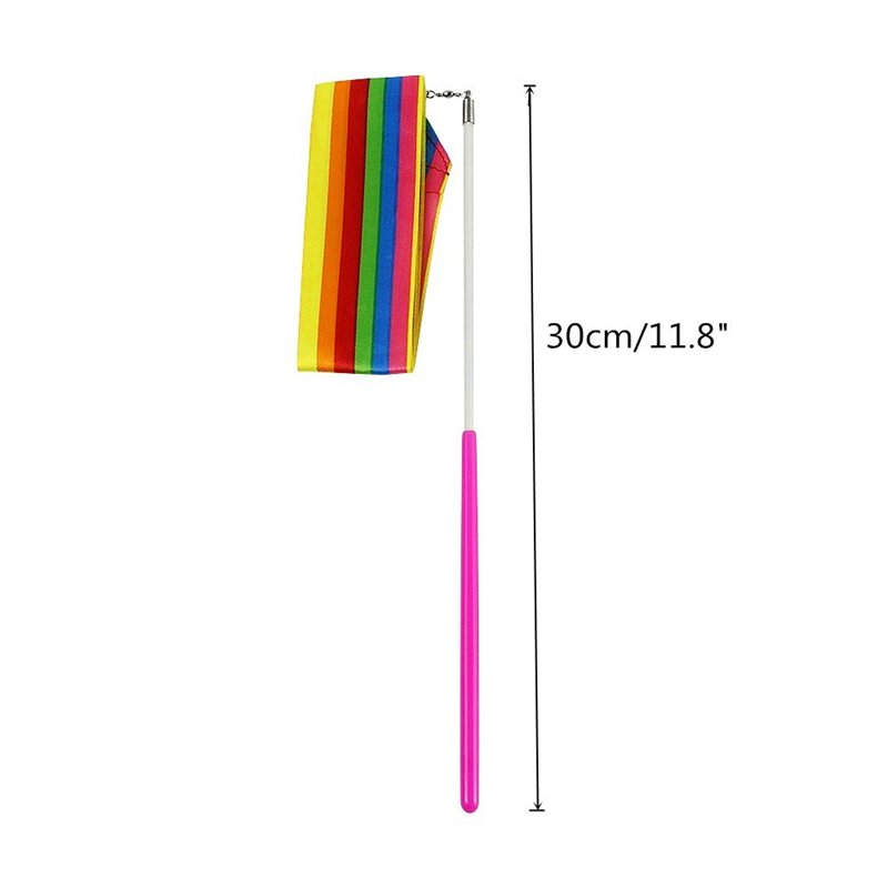 Image secondaire de MUROAD 10 Pièces 2 mètres Gym Fitness Rubans de Gymnastique Rythmiques, Danse Tige De Streamer Baton Tournoyant Art Rubans pour