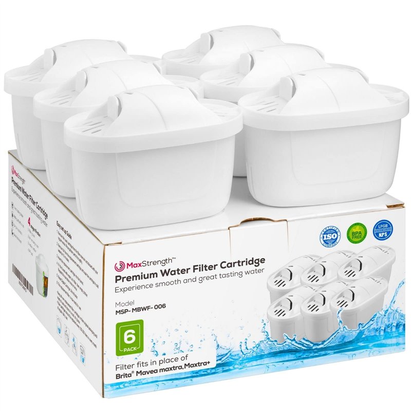 Max Strength Pro Cartouche de Filtre à Eau, Remplacement pour Brita® Maxtra+® Plus, Maxtra Pro®, Mavea, Elemaris, Marella, Cold 