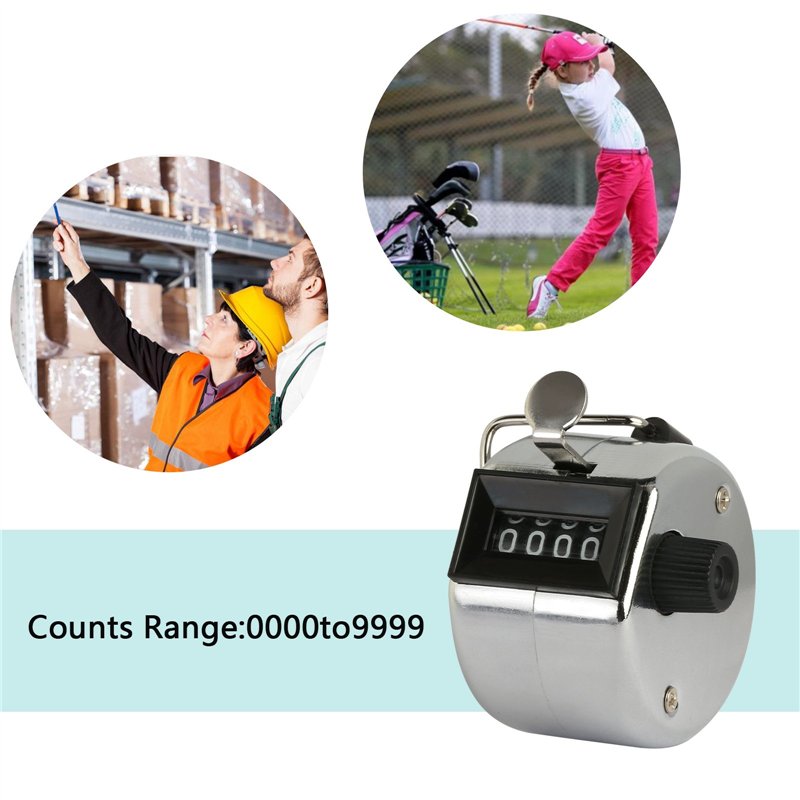Image secondaire de ZoomSky 4 Pcs Compteurs Manuels, Compteur Mécanique à 4 Chiffres Clicker Comptage à Main Compteur de Personnes avec Cordons pour
