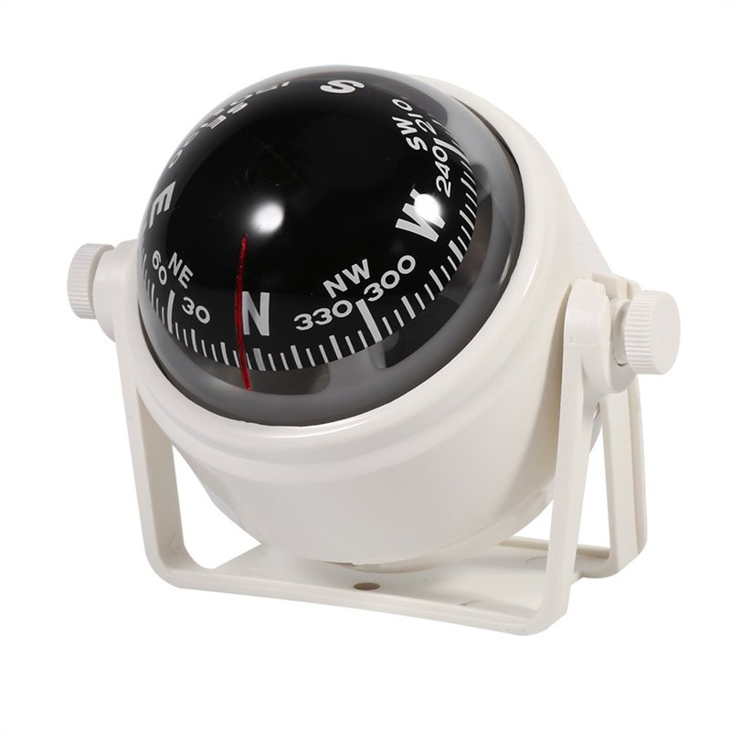Image secondaire de Boussole Multifonction Réglable Compas de Navigation Voyage Support Tableau de Bord pour Voiture Mer Marin Bateaux (Couleur : Blanc)