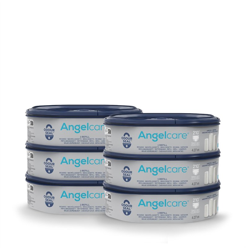 Angelcare - 6 Recharges Poubelle à Couches – Octogonale – Anti Odeur - Dress Up - Fabriqué en France