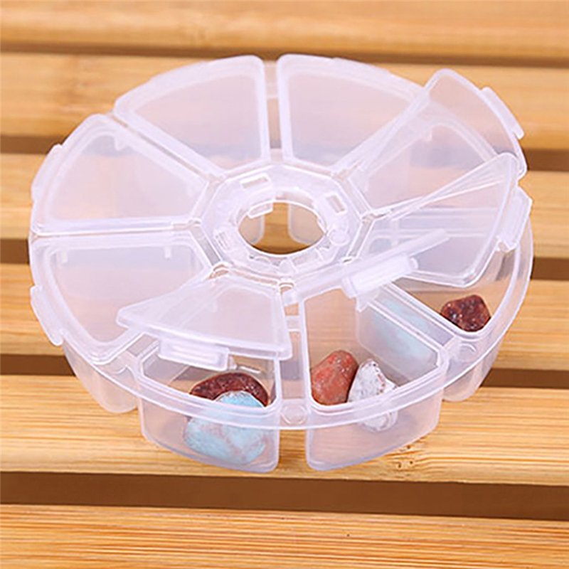 Image secondaire de Boîte de rangement ronde à 8 compartiments pour perles, bijoux, boucles d’oreilles, médiators de guitare, matériel de pêche, méd