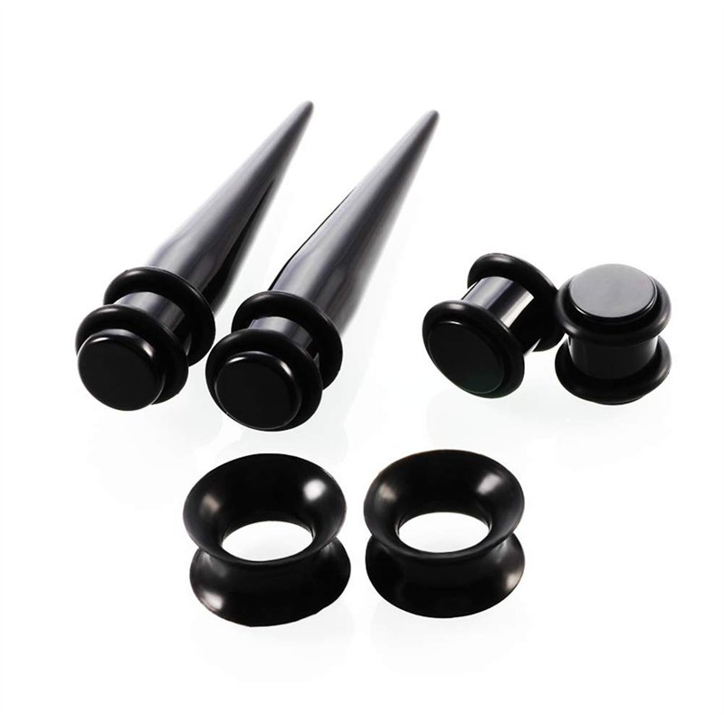 Image secondaire de tonyg-p 50 pièces Kit d'étirement des Oreillettes Ecarteur Jauges Expansion Oreille Tunnel 14G-00G silicone, bouchons en acryliq