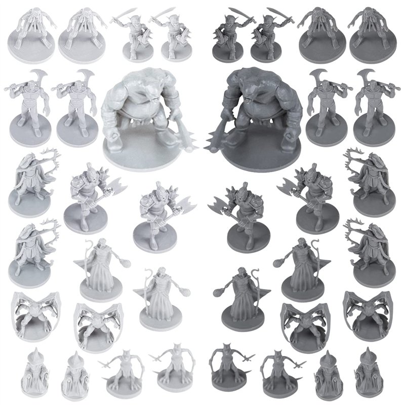 Lot de 38 Figurines de Jeu de rôle fantastiques sur Table pour Donjons et Dragons, Jeux de rôle Pathfinder. Miniatures à l'échel