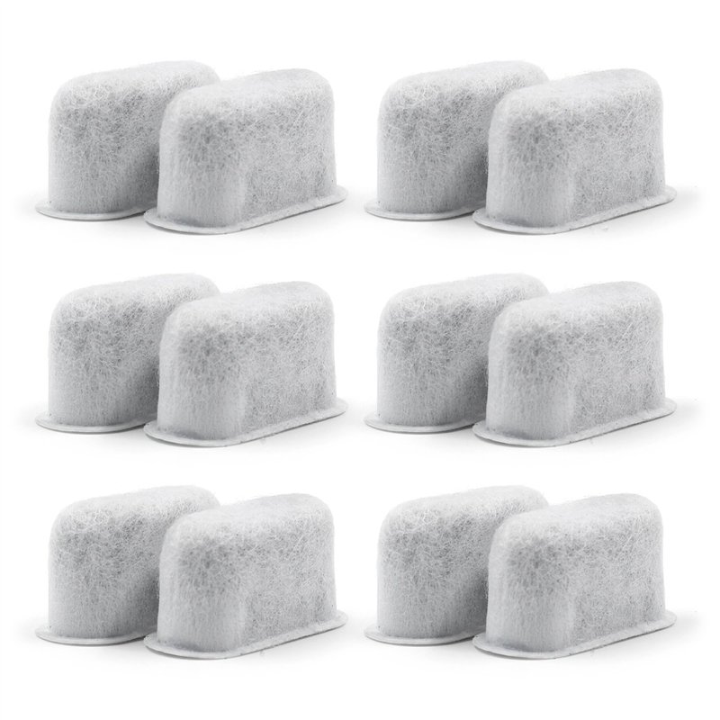 Lot de 12 filtres à eau à charbon de rechange compatibles pour cafetières – Compatible avec toutes les machines à café